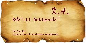 Kürti Antigoné névjegykártya